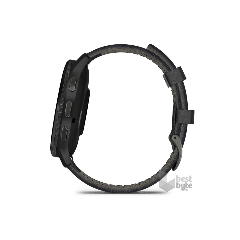 Garmin Venu 3 fekete, fekete kerettel, bőr és szilikon szíjjal okosóra