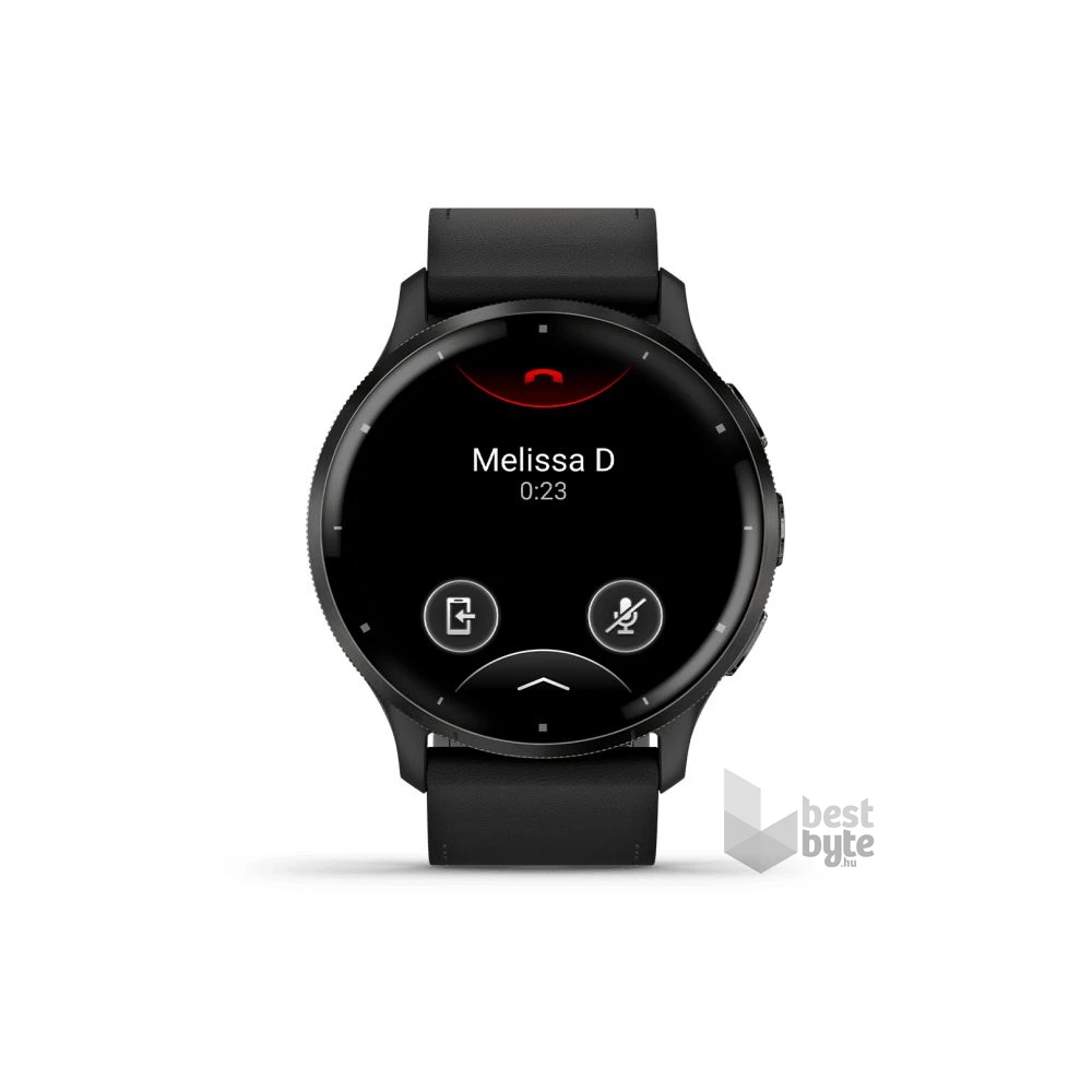 Garmin Venu 3 fekete, fekete kerettel, bőr és szilikon szíjjal okosóra