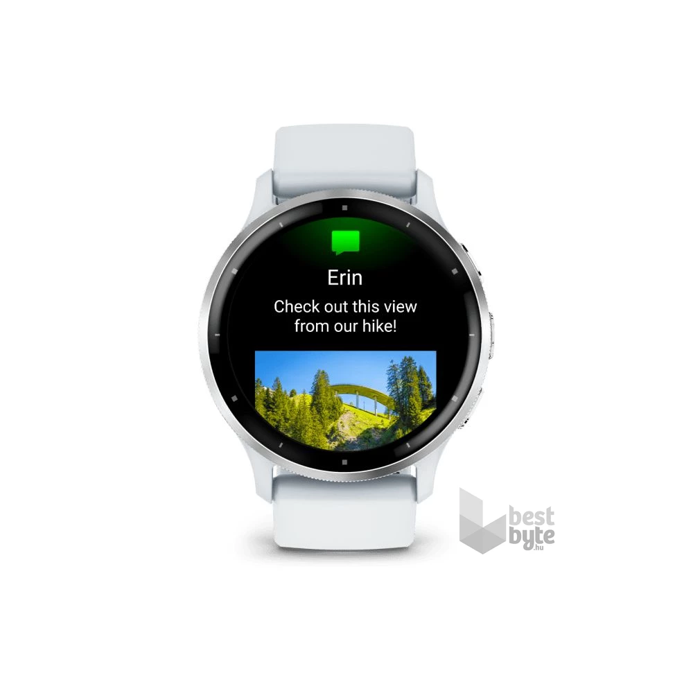 Garmin Venu 3 homokkő, ezüst kerettel, szilikon szíjjal okosóra