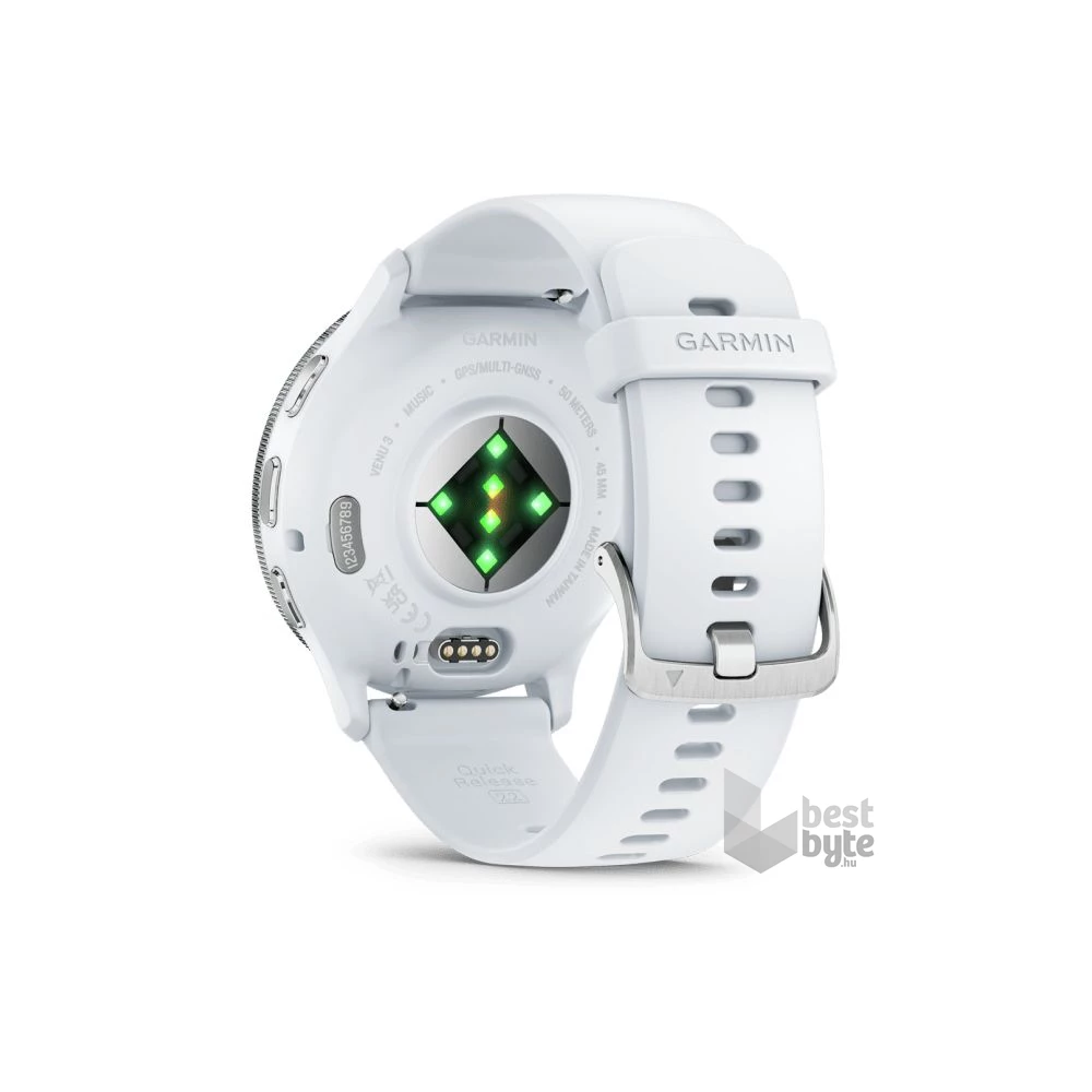 Garmin Venu 3 homokkő, ezüst kerettel, szilikon szíjjal okosóra