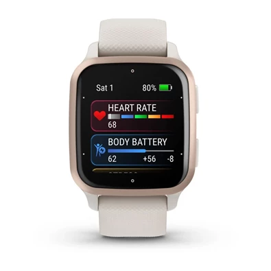 Garmin Venu Sq 2 Music törtfehér, világosarany kerettel okosóra