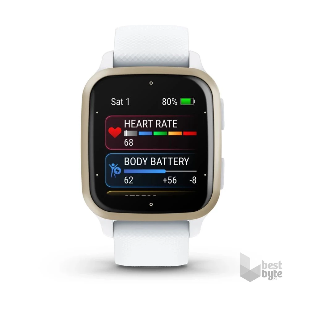 Garmin Venu Sq 2 fehér, krémarany kerettel okosóra