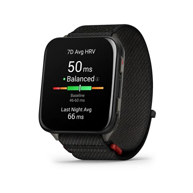 Garmin Venu X1 Titanium ComfortFit nylon szíjjal fekete okosóra