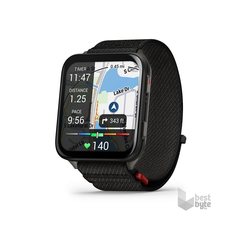 Garmin Venu X1 Titanium ComfortFit nylon szíjjal fekete okosóra