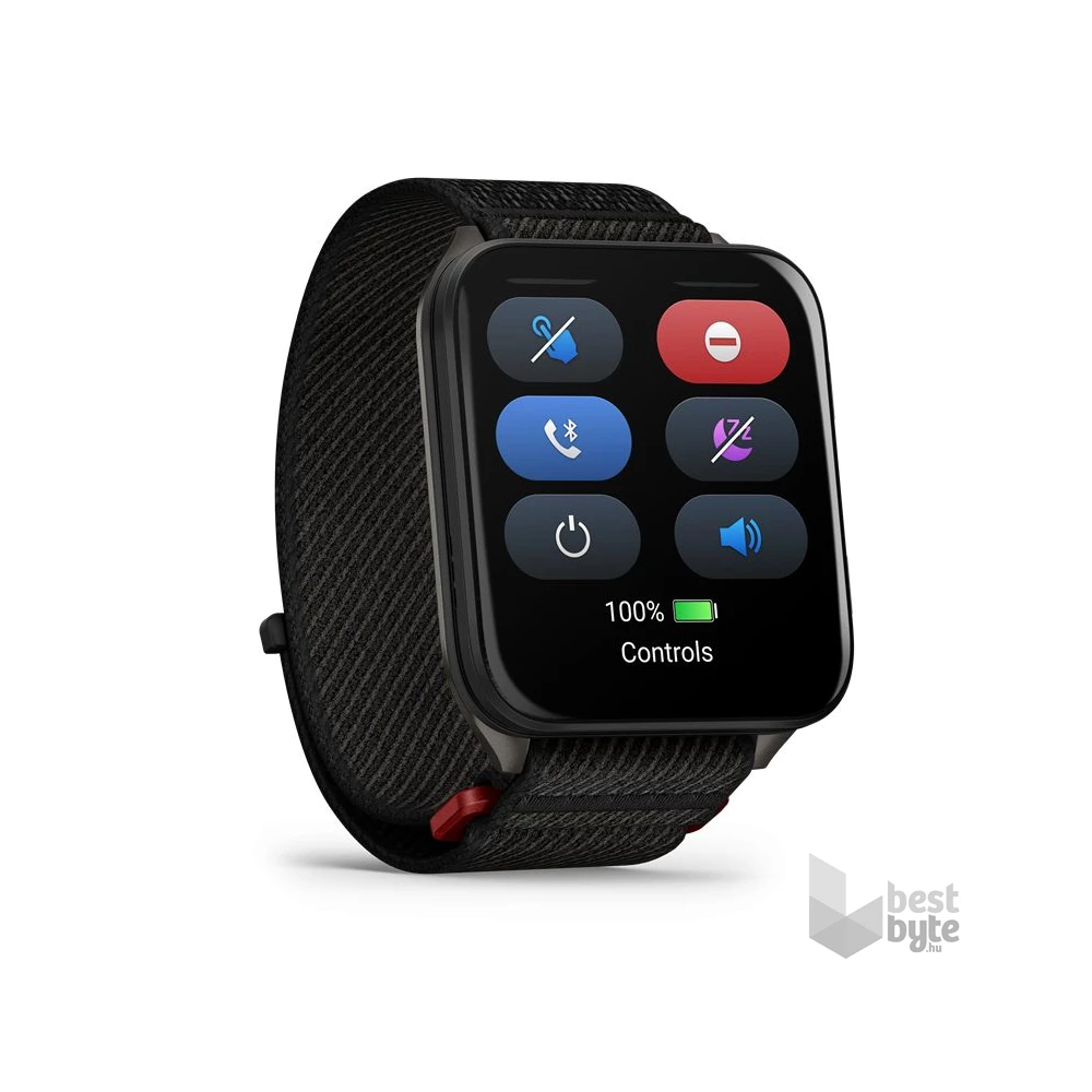 Garmin Venu X1 Titanium ComfortFit nylon szíjjal fekete okosóra