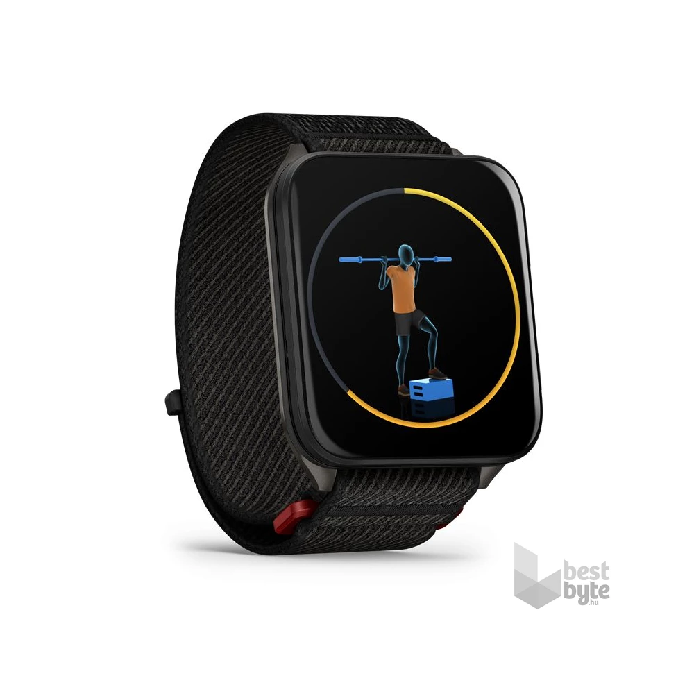 Garmin Venu X1 Titanium ComfortFit nylon szíjjal fekete okosóra