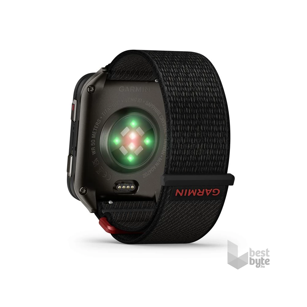 Garmin Venu X1 Titanium ComfortFit nylon szíjjal fekete okosóra