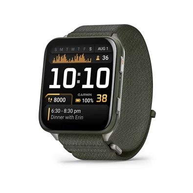 Garmin Venu X1 Titanium ComfortFit nylon szíjjal mohazöld okosóra