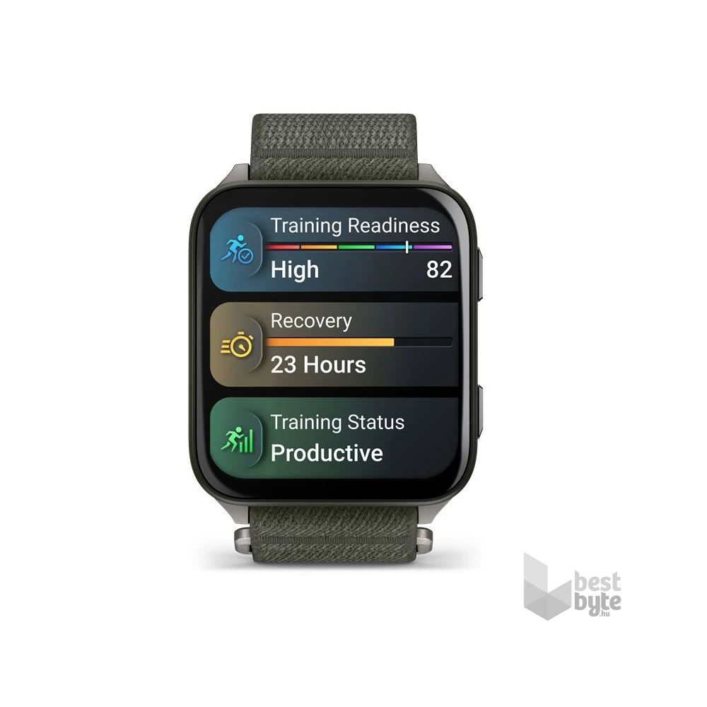 Garmin Venu X1 Titanium ComfortFit nylon szíjjal mohazöld okosóra