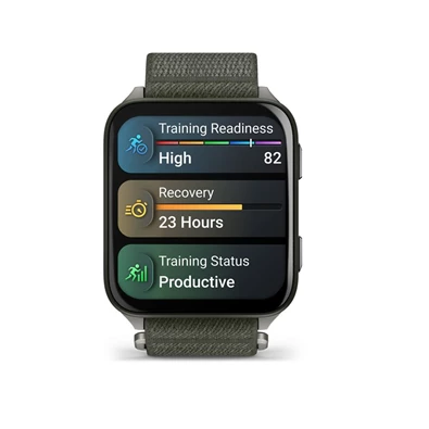 Garmin Venu X1 Titanium ComfortFit nylon szíjjal mohazöld okosóra