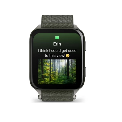 Garmin Venu X1 Titanium ComfortFit nylon szíjjal mohazöld okosóra