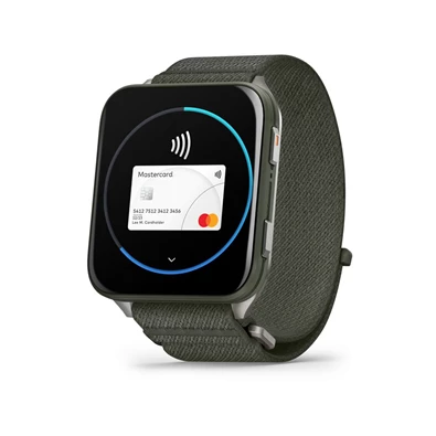 Garmin Venu X1 Titanium ComfortFit nylon szíjjal mohazöld okosóra