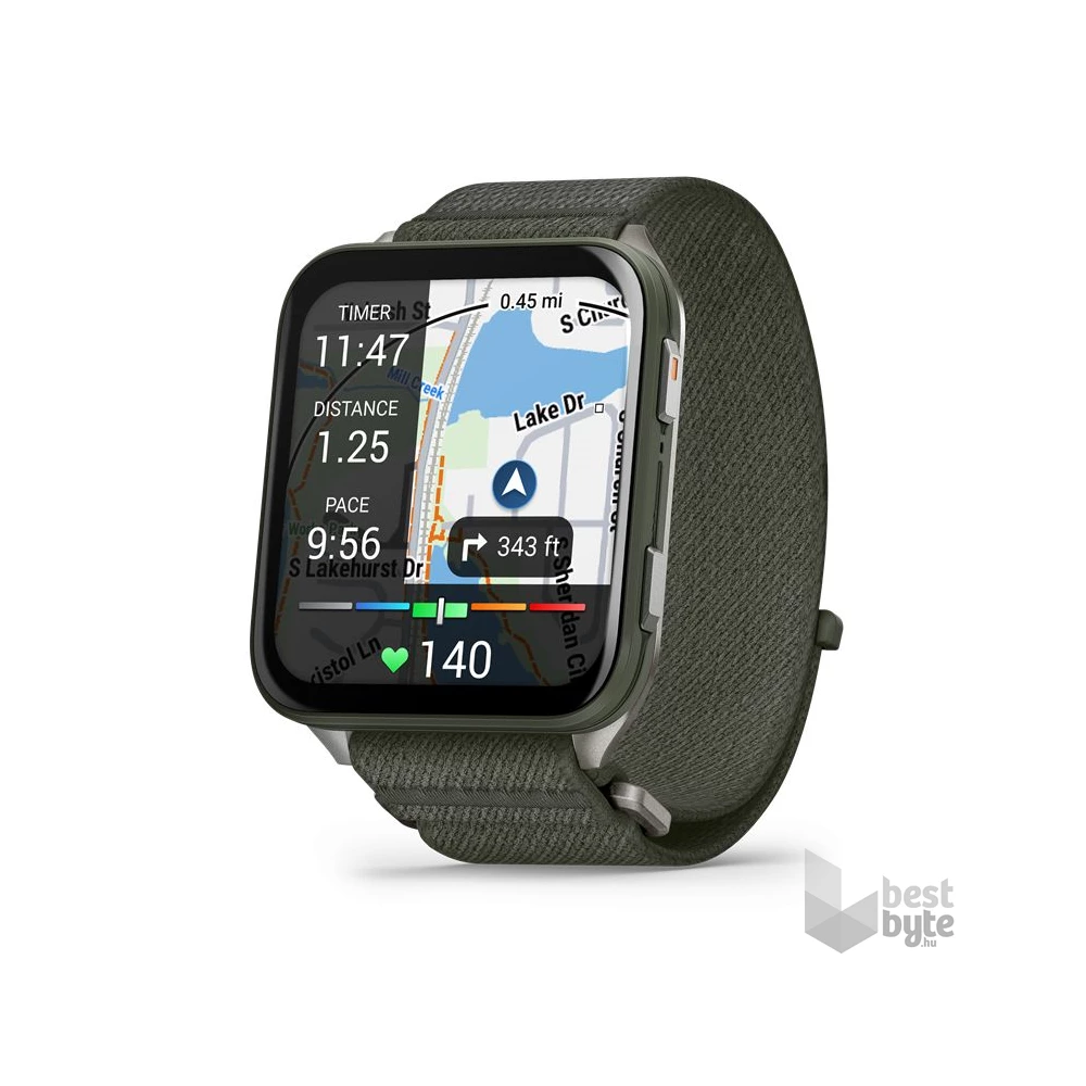 Garmin Venu X1 Titanium ComfortFit nylon szíjjal mohazöld okosóra