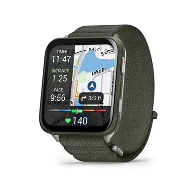 Garmin Venu X1 Titanium ComfortFit nylon szíjjal mohazöld okosóra