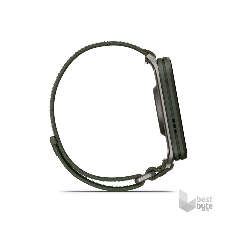 Garmin Venu X1 Titanium ComfortFit nylon szíjjal mohazöld okosóra