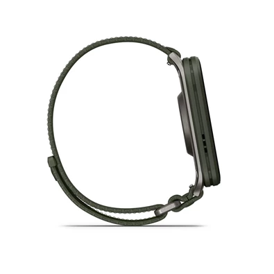 Garmin Venu X1 Titanium ComfortFit nylon szíjjal mohazöld okosóra