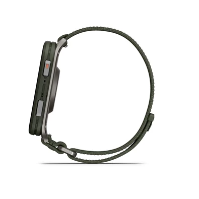 Garmin Venu X1 Titanium ComfortFit nylon szíjjal mohazöld okosóra