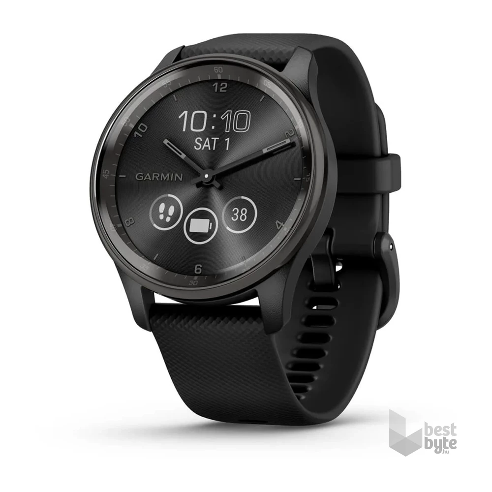 Garmin Vívomove Trend fekete szilikon szíjjal okosóra