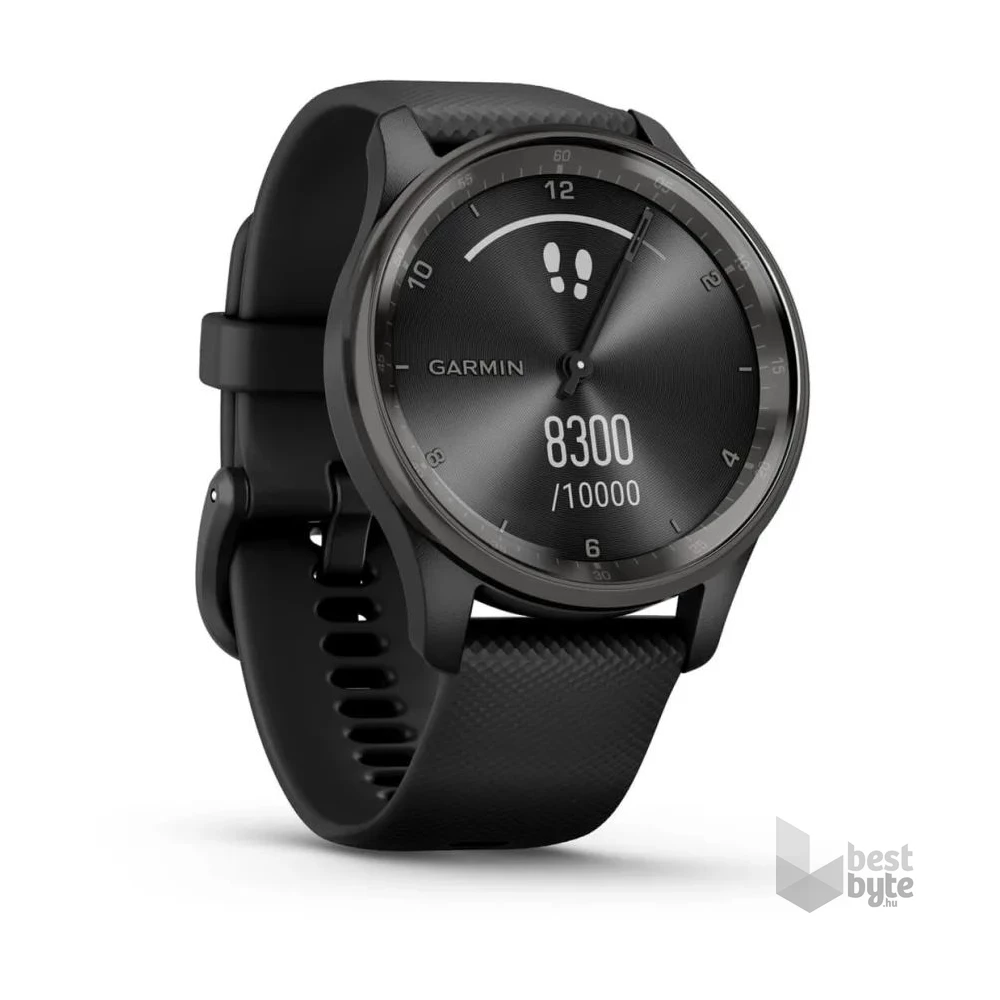 Garmin Vívomove Trend fekete szilikon szíjjal okosóra