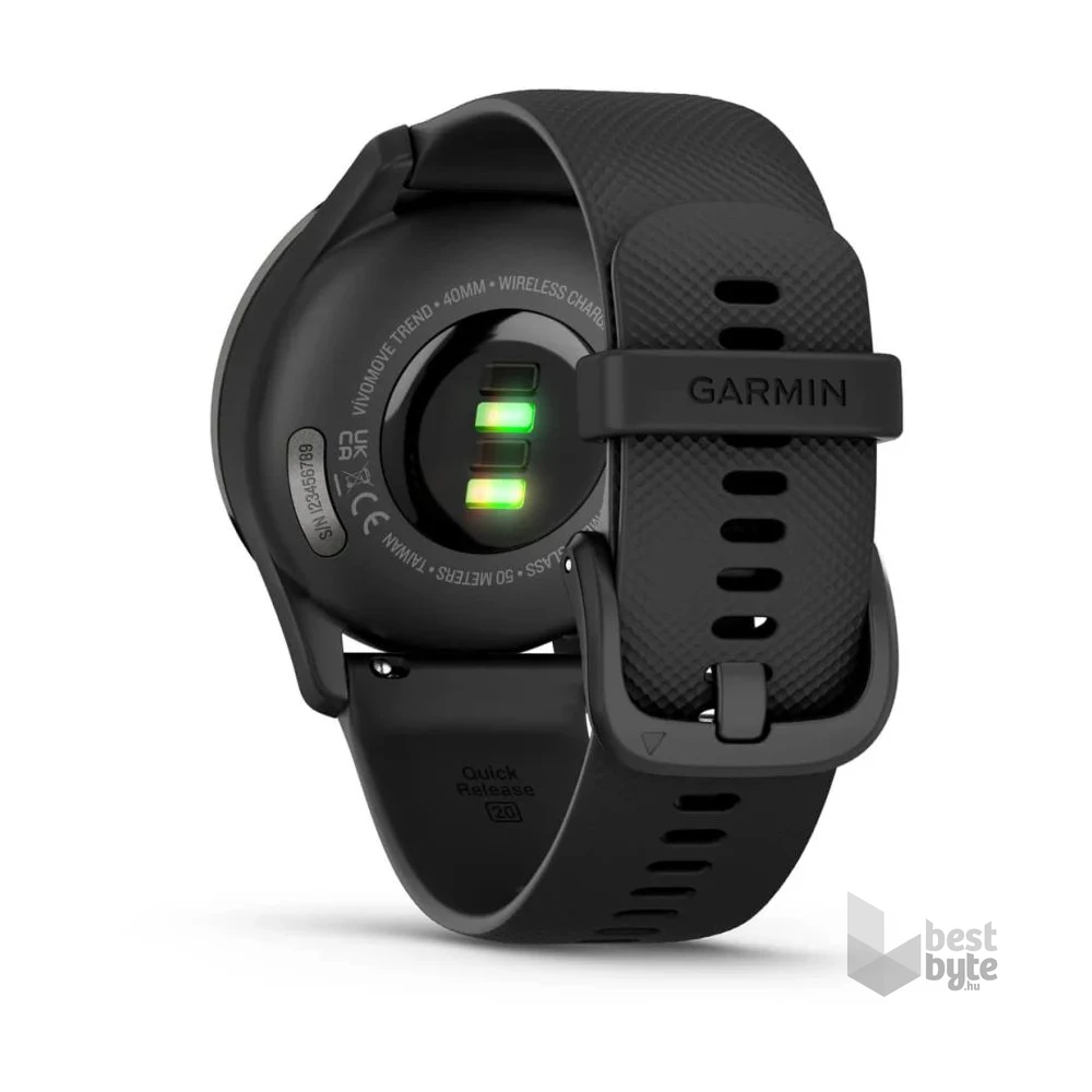 Garmin Vívomove Trend fekete szilikon szíjjal okosóra