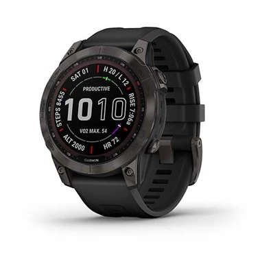 Garmin fenix 7 Sapphire Solar (47mm) szilikon pántos fekete okosóra