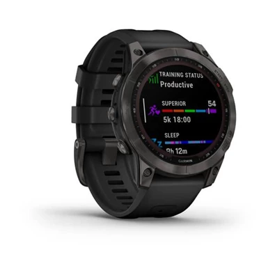 Garmin fenix 7 Sapphire Solar (47mm) szilikon pántos fekete okosóra