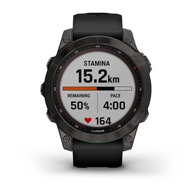 Garmin fenix 7 Sapphire Solar (47mm) szilikon pántos fekete okosóra