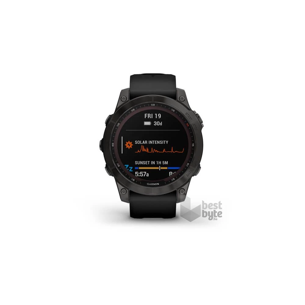 Garmin fenix 7 Sapphire Solar (47mm) szilikon pántos fekete okosóra