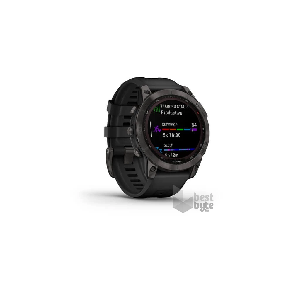 Garmin fenix 7 Sapphire Solar (47mm) szilikon pántos fekete okosóra