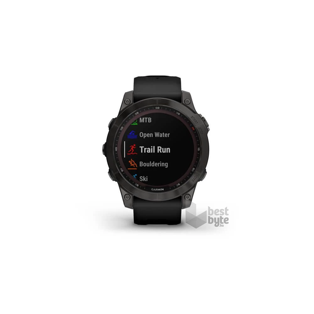 Garmin fenix 7 Sapphire Solar (47mm) szilikon pántos fekete okosóra