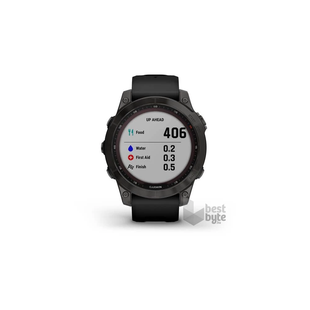 Garmin fenix 7 Sapphire Solar (47mm) szilikon pántos fekete okosóra