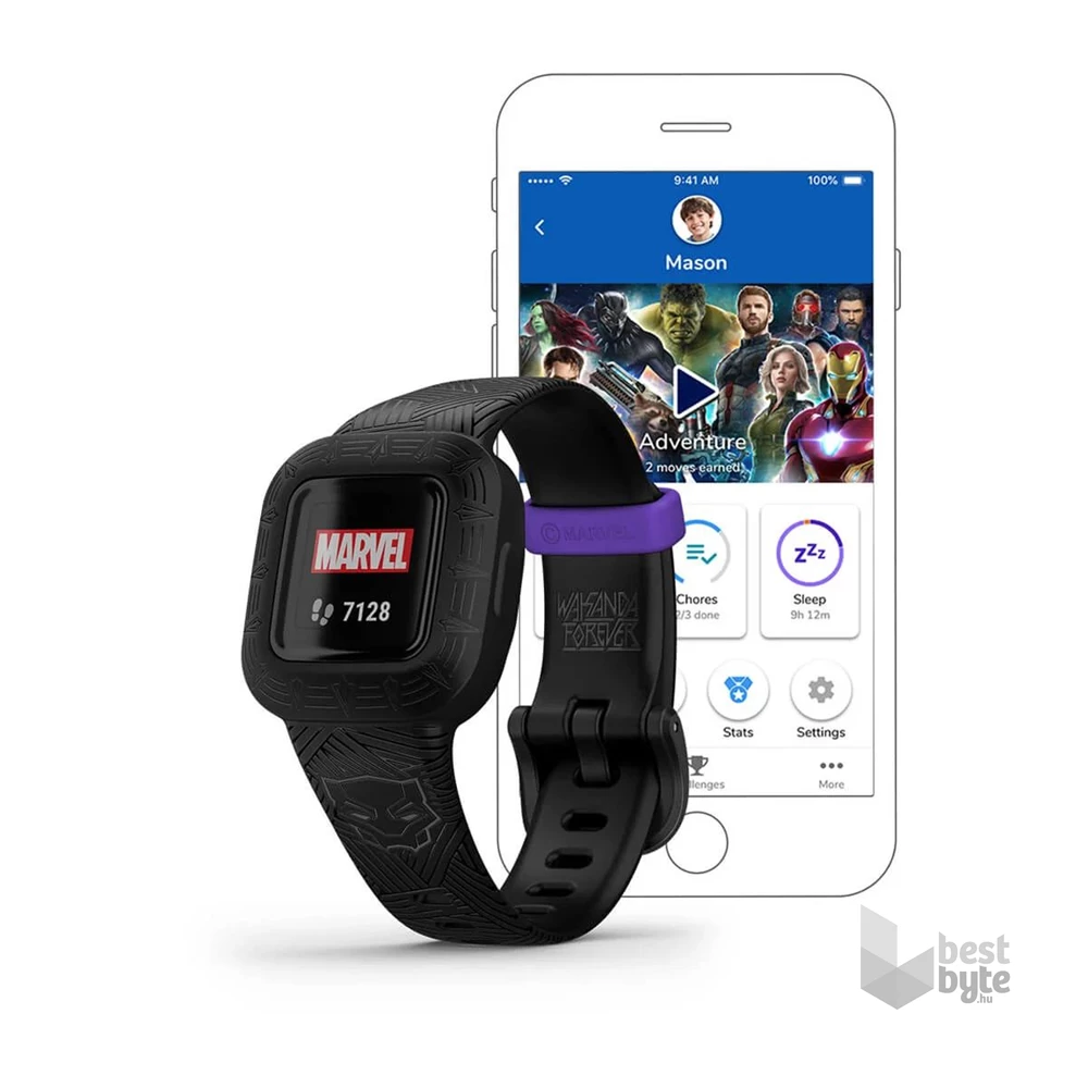 Garmin vivofit jr. 3 Fekete Párduc állítható szíjjal okosóra
