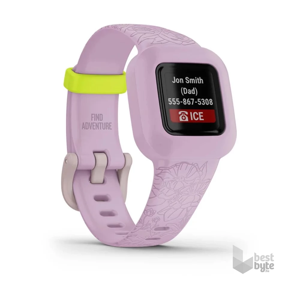 Garmin vivofit jr. 3 Lila virág állítható szíjjal okosóra