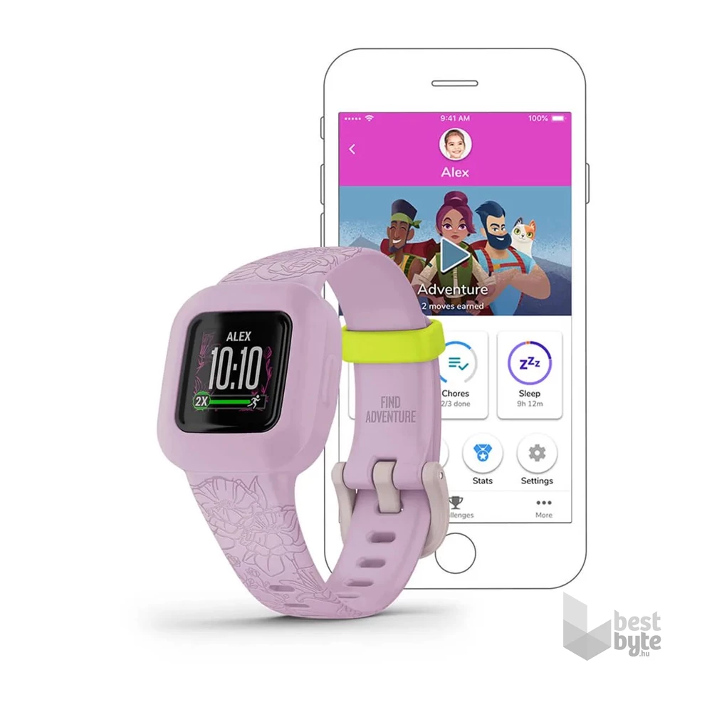 Garmin vivofit jr. 3 Lila virág állítható szíjjal okosóra