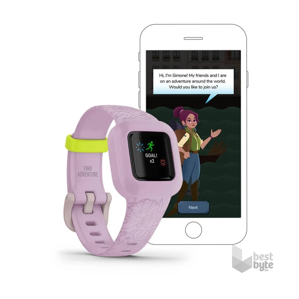 Garmin vivofit jr. 3 Lila virág állítható szíjjal okosóra