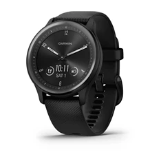 Garmin vívomove Sport fekete szilikon szíjjal szürke órakerettel okosóra