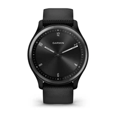 Garmin vívomove Sport fekete szilikon szíjjal szürke órakerettel okosóra