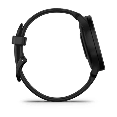 Garmin vívomove Sport fekete szilikon szíjjal szürke órakerettel okosóra