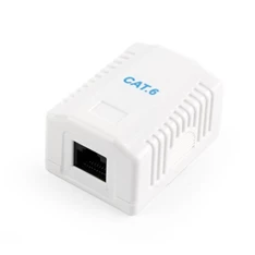Gembird 1x RJ45 8P8C/UTP cat6 fali aljzat, komplett konnektor aljzat fehér