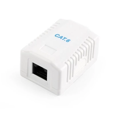 Gembird 1x RJ45 8P8C/UTP cat6 fali aljzat, komplett konnektor aljzat fehér