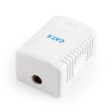 Gembird 1x RJ45 8P8C/UTP cat6 fali aljzat, komplett konnektor aljzat fehér