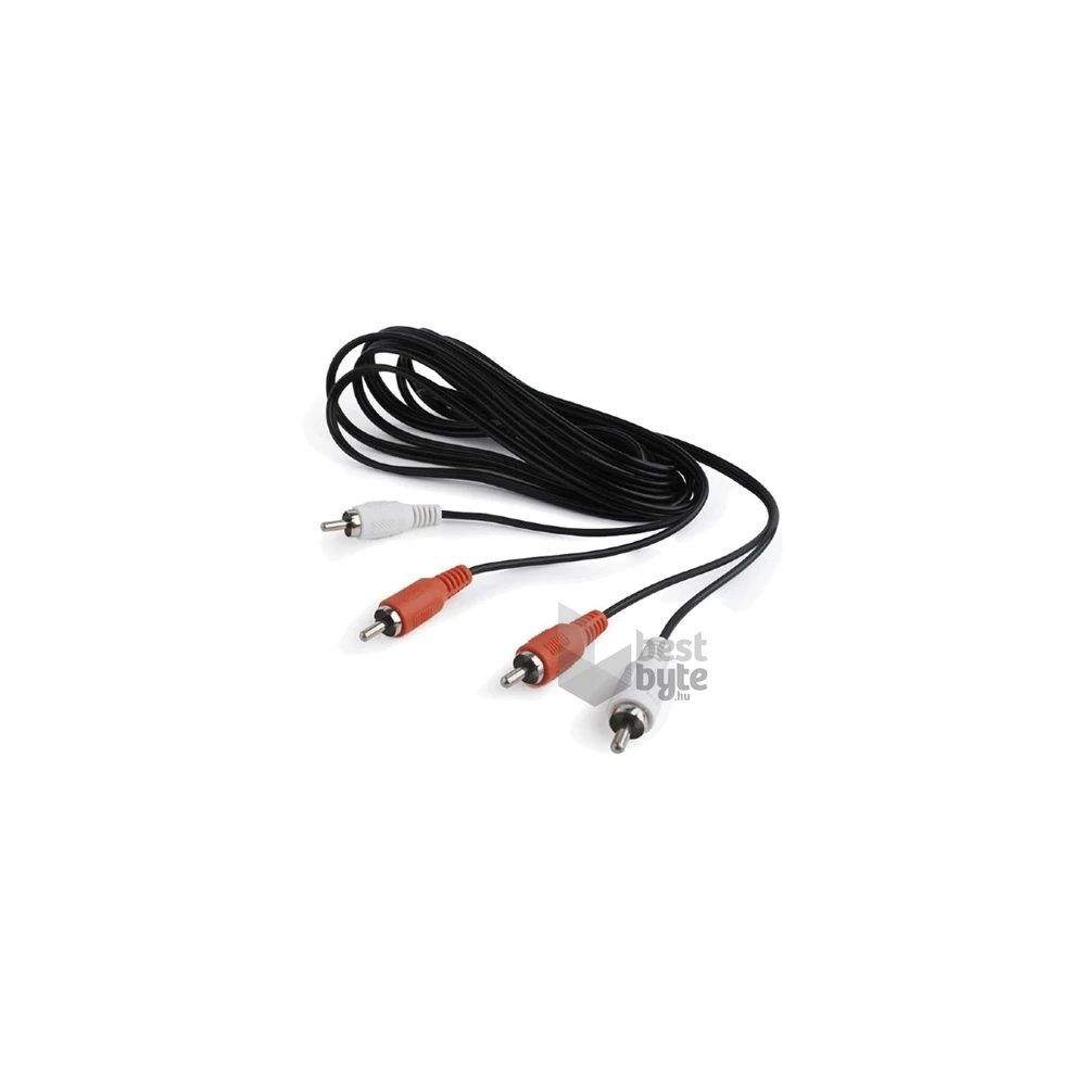 Gembird 2db RCA M/M audio kábel 1.8m fekete
