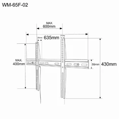 Gembird 32"-65" TV fali tartó fekete