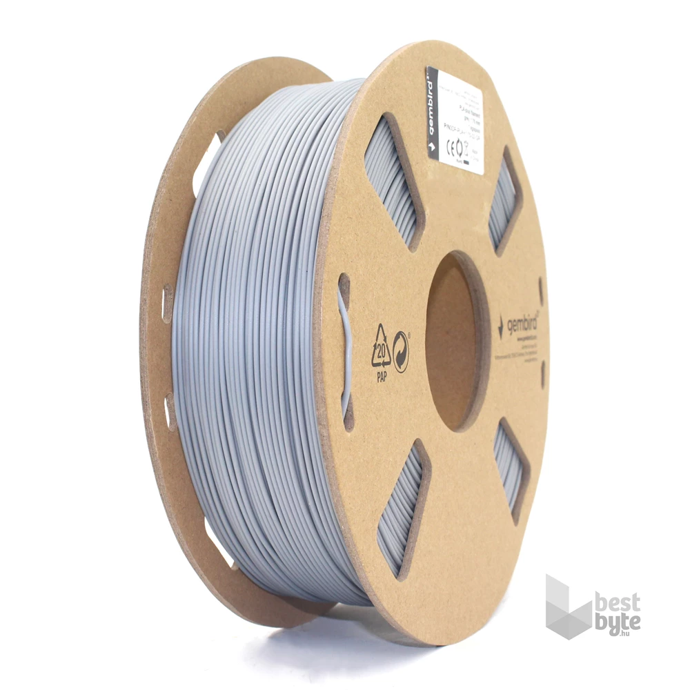 Gembird 3DP-PLA+1.75-02-GR PLA-plus 1.75mm 1kg szürke filament