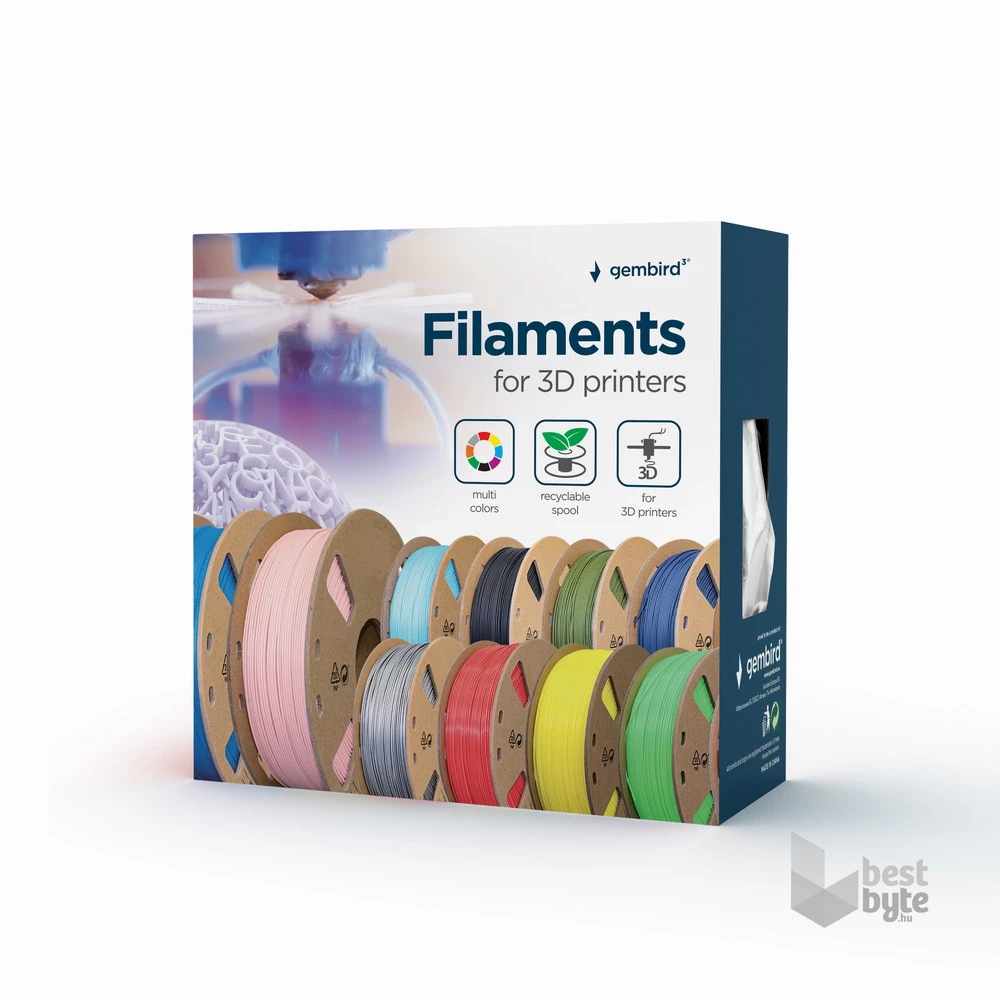 Gembird 3DP-PLA+1.75-02-GR PLA-plus 1.75mm 1kg szürke filament