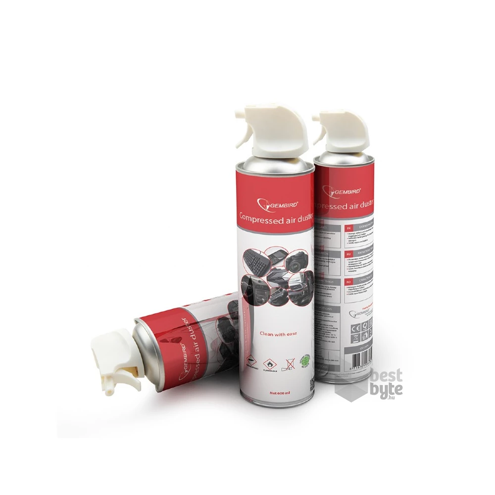 Gembird 600ml szórófejes sűrített levegő spray