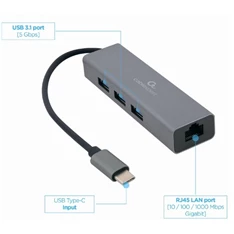 Gembird A-CMU3-LAN-01 1Gb/s USB-C hálózati adapter