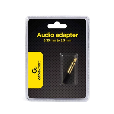 Gembird A-6.35M-3.5F Jack stereo 6,3mm -> Jack stereo 3,5mm M/F fekete adapter