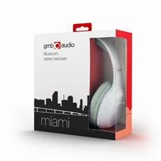 Gembird BHP-MIA-W Miami Bluetooth fehér fejhallgató