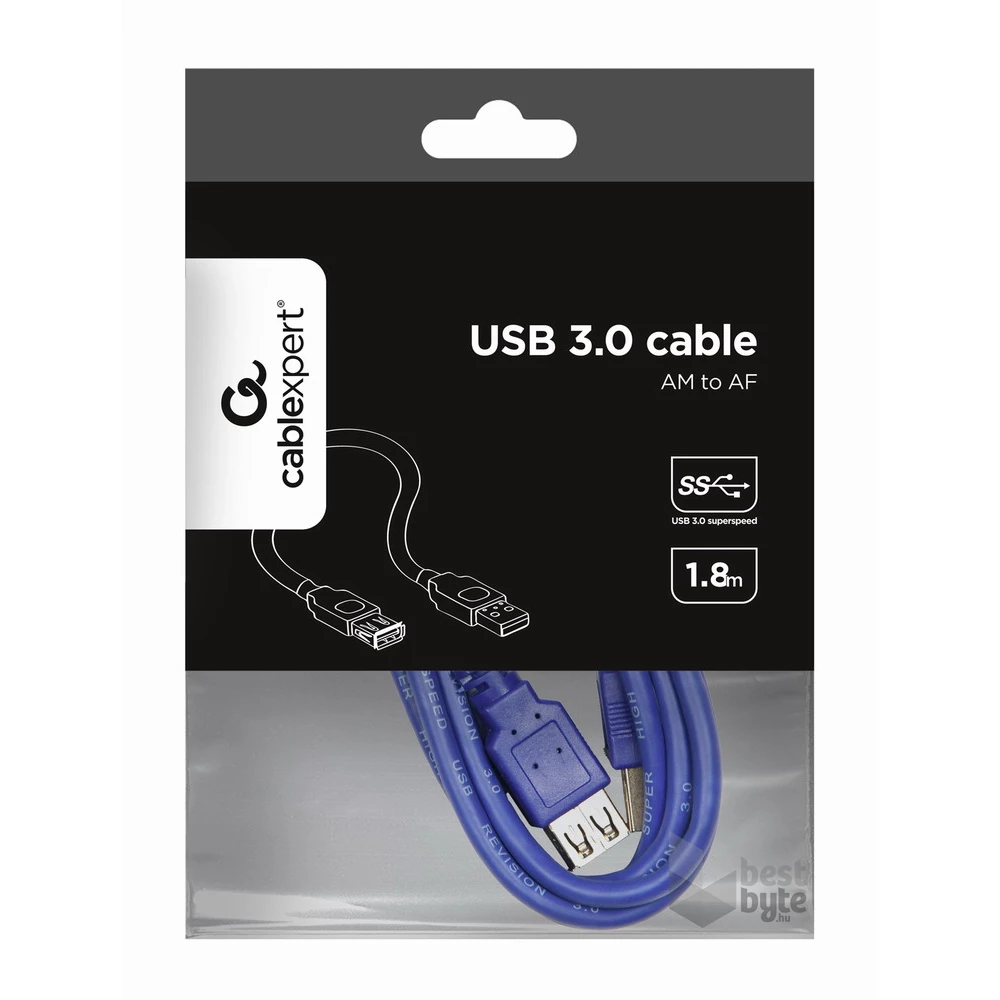 Gembird CCP-USB3-AMAF-6 High End 1,8m USB-A (male) - USB-A (female) USB 3.0 kék bővítő kábel